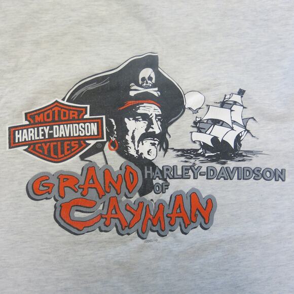 HARLEY DAVIDSON T SHIRT Cruzin the Caymans Size*see notes Pirate Beach Gray - Picture 5 of 6